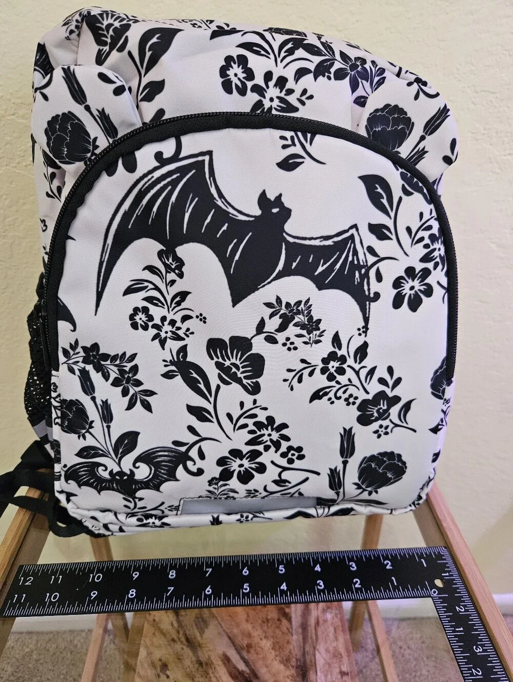 Feifeiyu Black & White Floral Bat Print Backpack - Women Bags